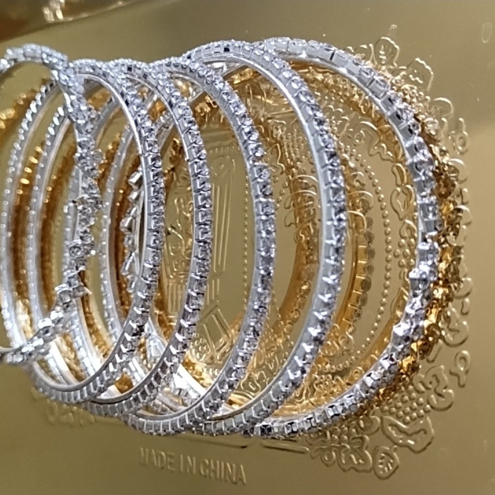 Sparkling Silver Rhinestone Bracelets Set. Nwt - image 3